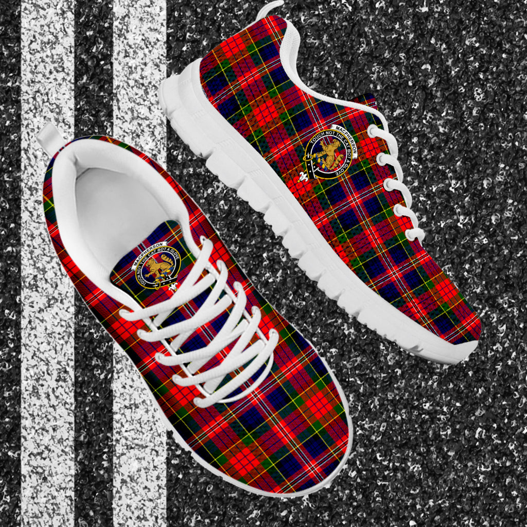 MacPherson Modern Tartan Sneakers with Family Crest - Tartan Vibes Clothing