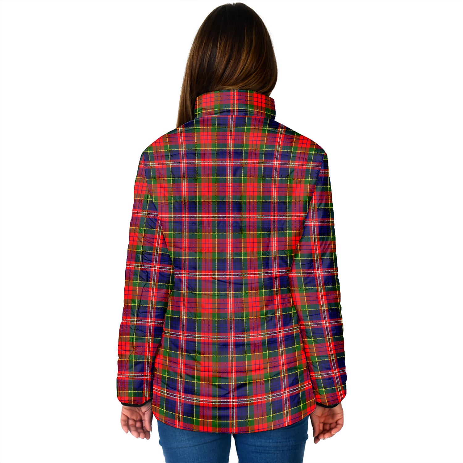 MacPherson Modern Tartan Padded Jacket with Family Crest - Tartan Vibes Clothing