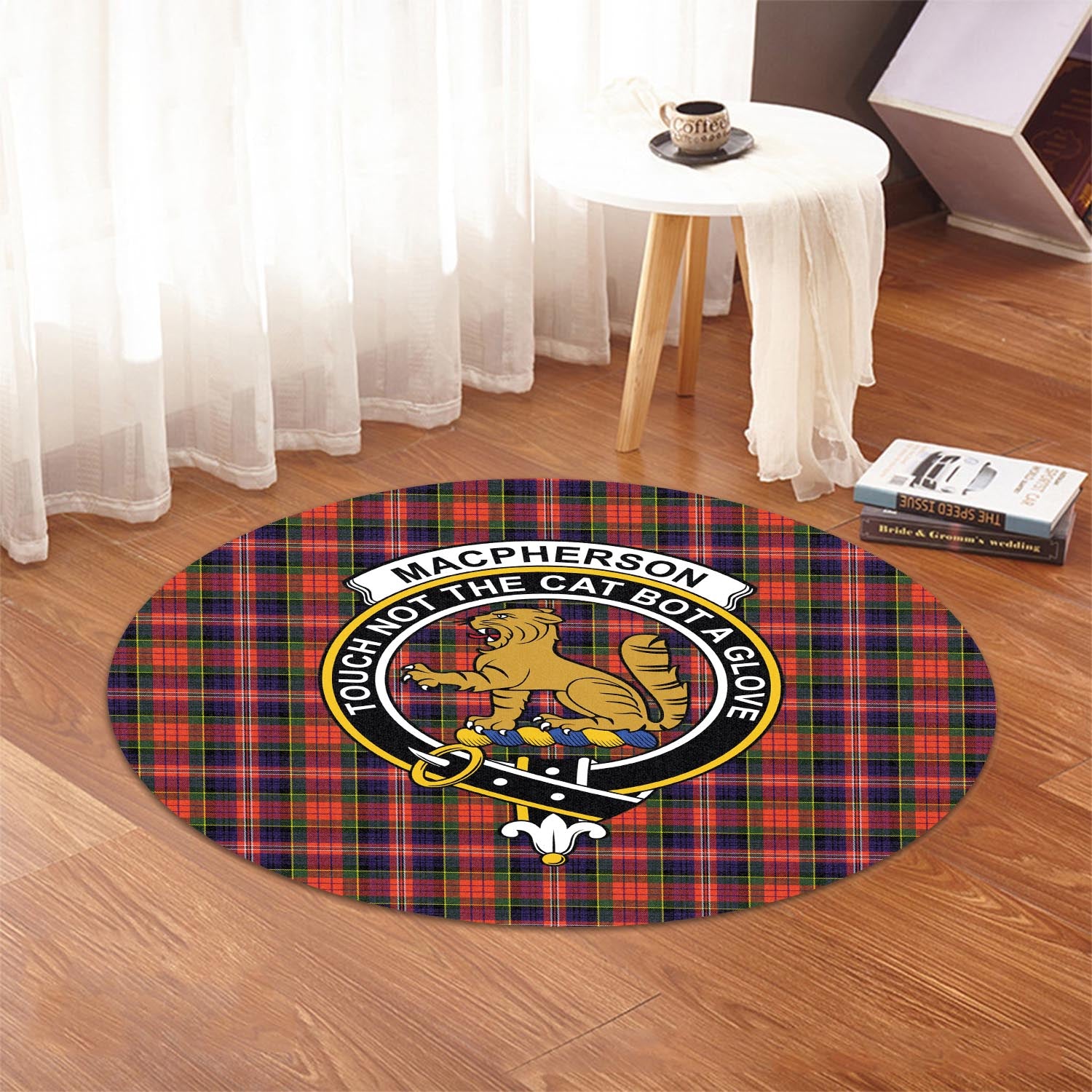 macpherson-modern-tartan-round-rug-with-family-crest