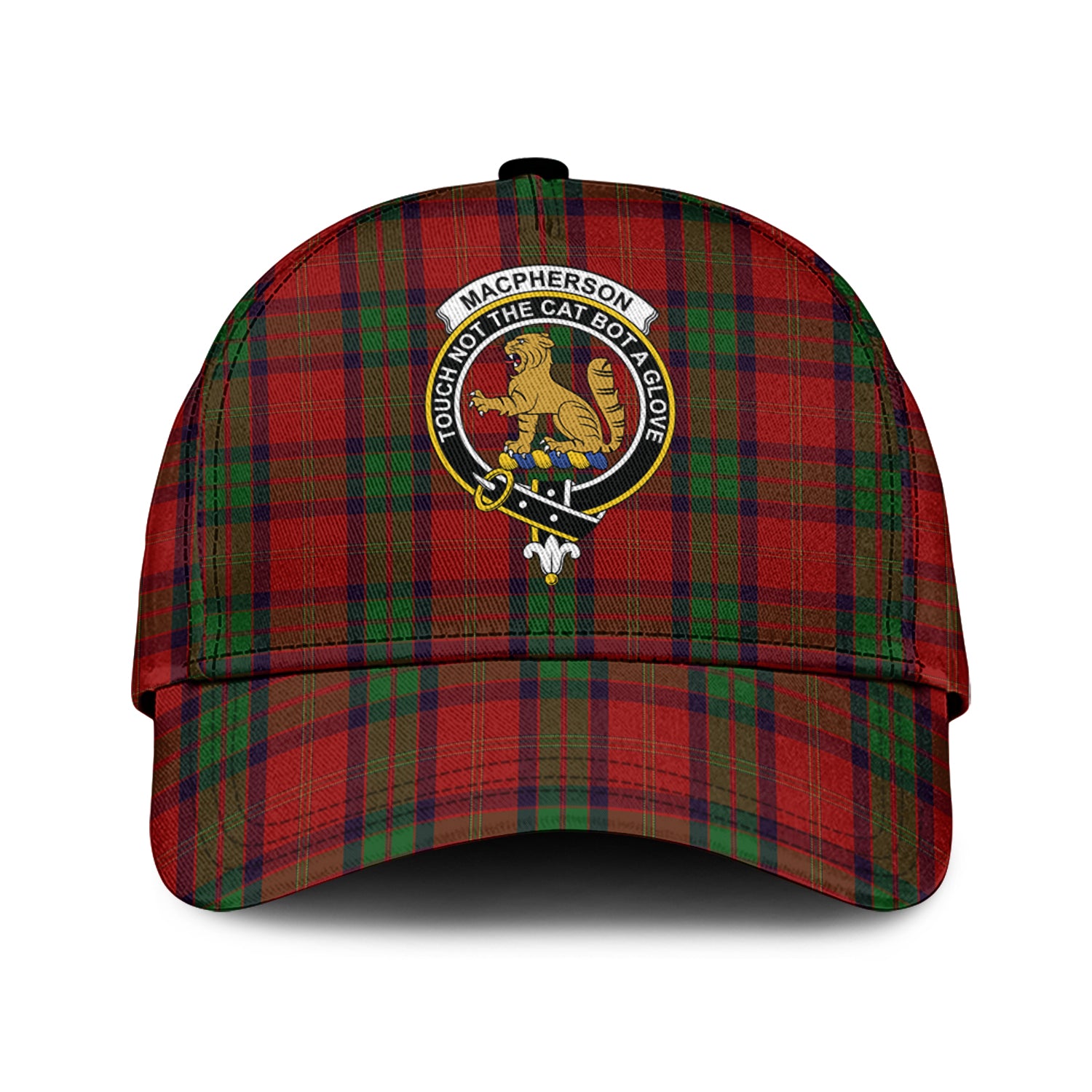 MacPherson of Cluny Tartan Classic Cap with Family Crest Classic Cap Universal Fit - Tartan Vibes Clothing