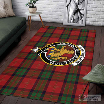 MacPherson of Cluny Tartan Area Rug with Family Crest