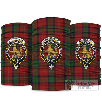 MacPherson of Cluny Tartan Neck Gaiters, Tartan Bandanas, Tartan Head Band with Family Crest