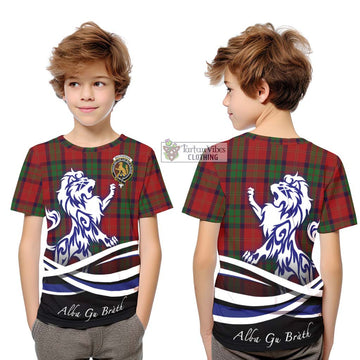 MacPherson of Cluny Tartan Kid T-Shirt with Alba Gu Brath Regal Lion Emblem