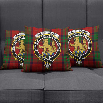 MacPherson of Cluny Tartan Pillow Cover with Family Crest