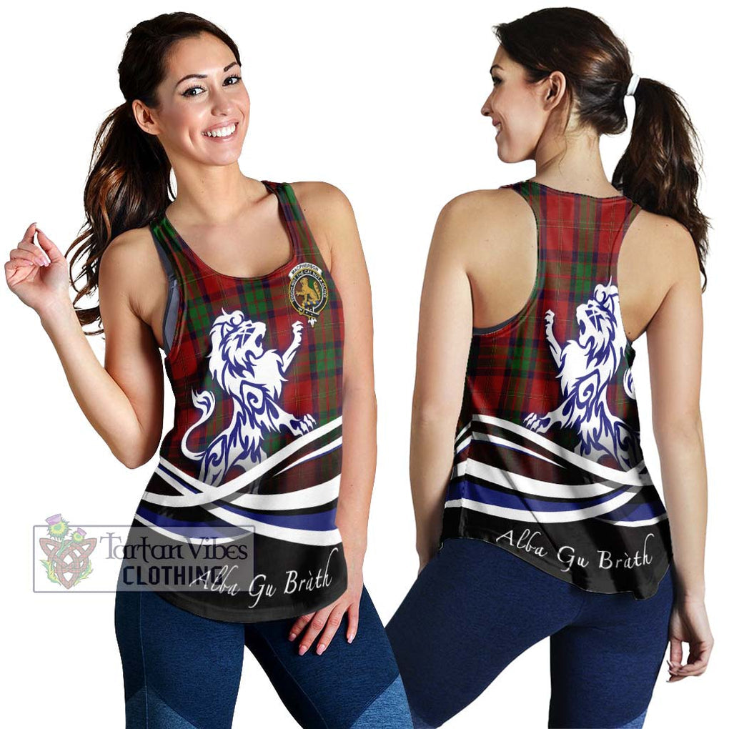 MacPherson of Cluny Tartan Women's Racerback Tanks with Alba Gu Brath Regal Lion Emblem 4XL - Tartanvibesclothing Shop