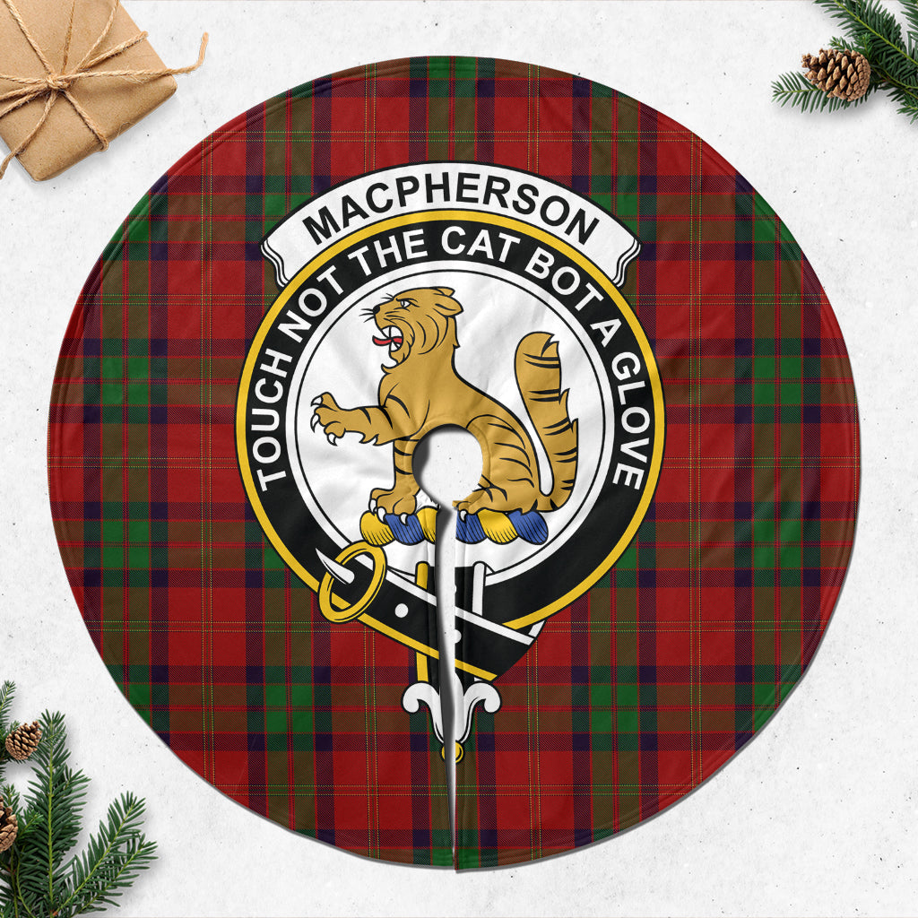 MacPherson of Cluny Tartan Christmas Tree Skirt with Family Crest - Tartanvibesclothing