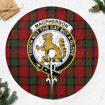 MacPherson of Cluny Tartan Christmas Tree Skirt with Family Crest