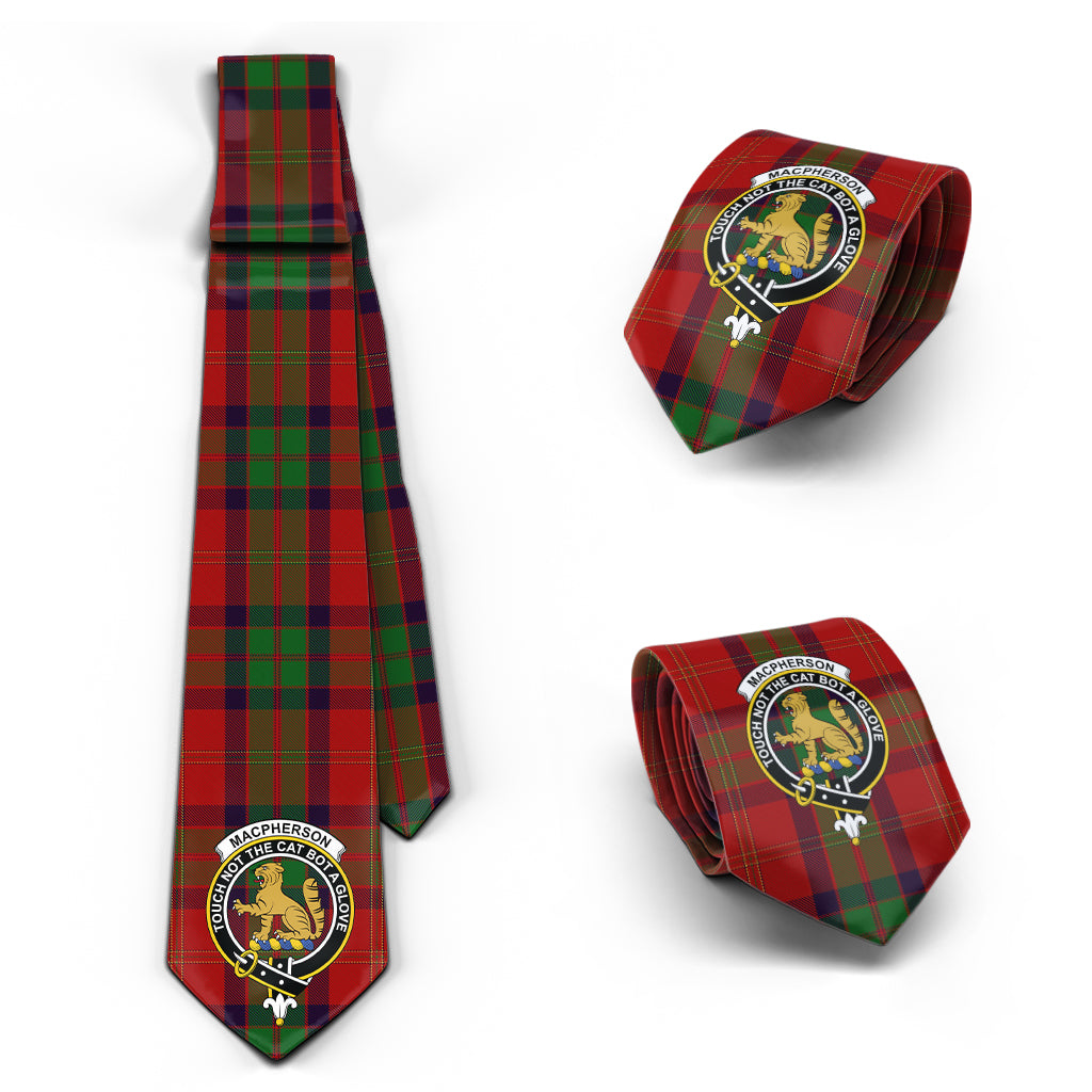 MacPherson of Cluny Tartan Classic Necktie with Family Crest Necktie One Size - Tartan Vibes Clothing