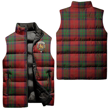 MacPherson of Cluny Tartan Sleeveless Puffer Jacket with Family Crest