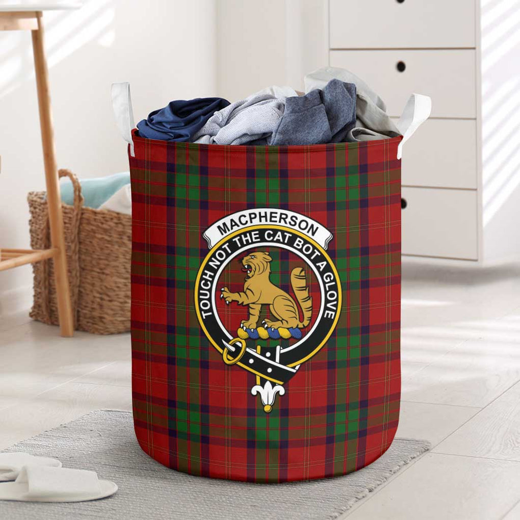 MacPherson of Cluny Tartan Laundry Basket with Family Crest One Size - Tartanvibesclothing Shop