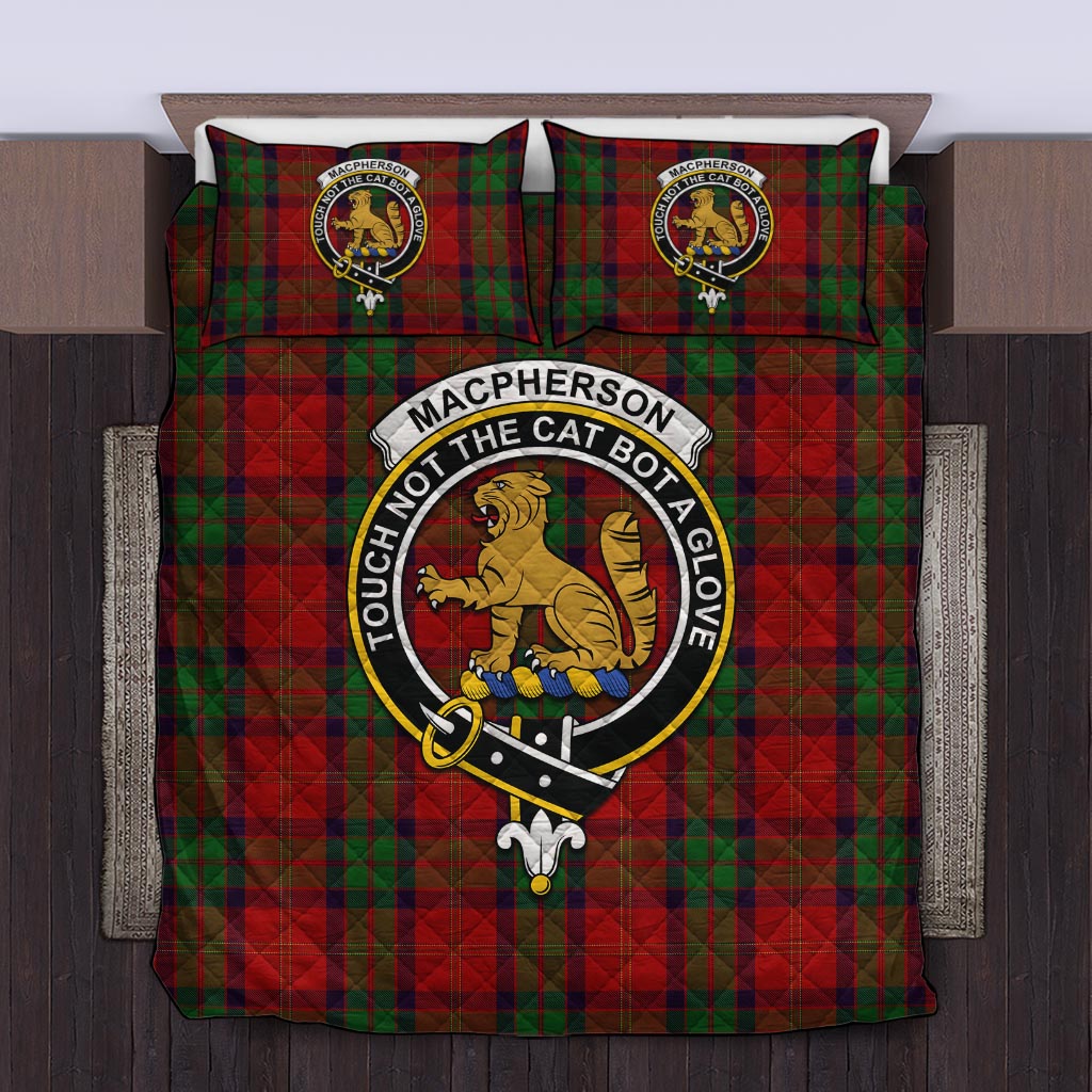 MacPherson of Cluny Tartan Quilt Bed Set with Family Crest Twin - Tartan Vibes Clothing