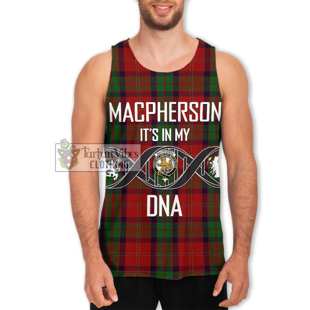 MacPherson of Cluny Tartan Men's Tank Top with Family Crest DNA In Me Style Men - Tartanvibesclothing Shop