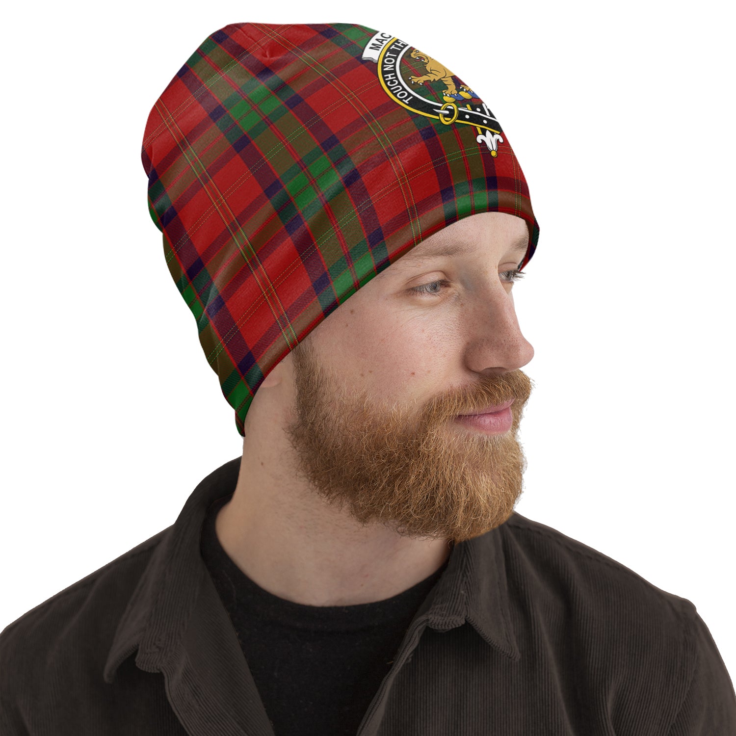 MacPherson of Cluny Tartan Beanies Hat with Family Crest One Size 10.5*10.2 inches - Tartan Vibes Clothing