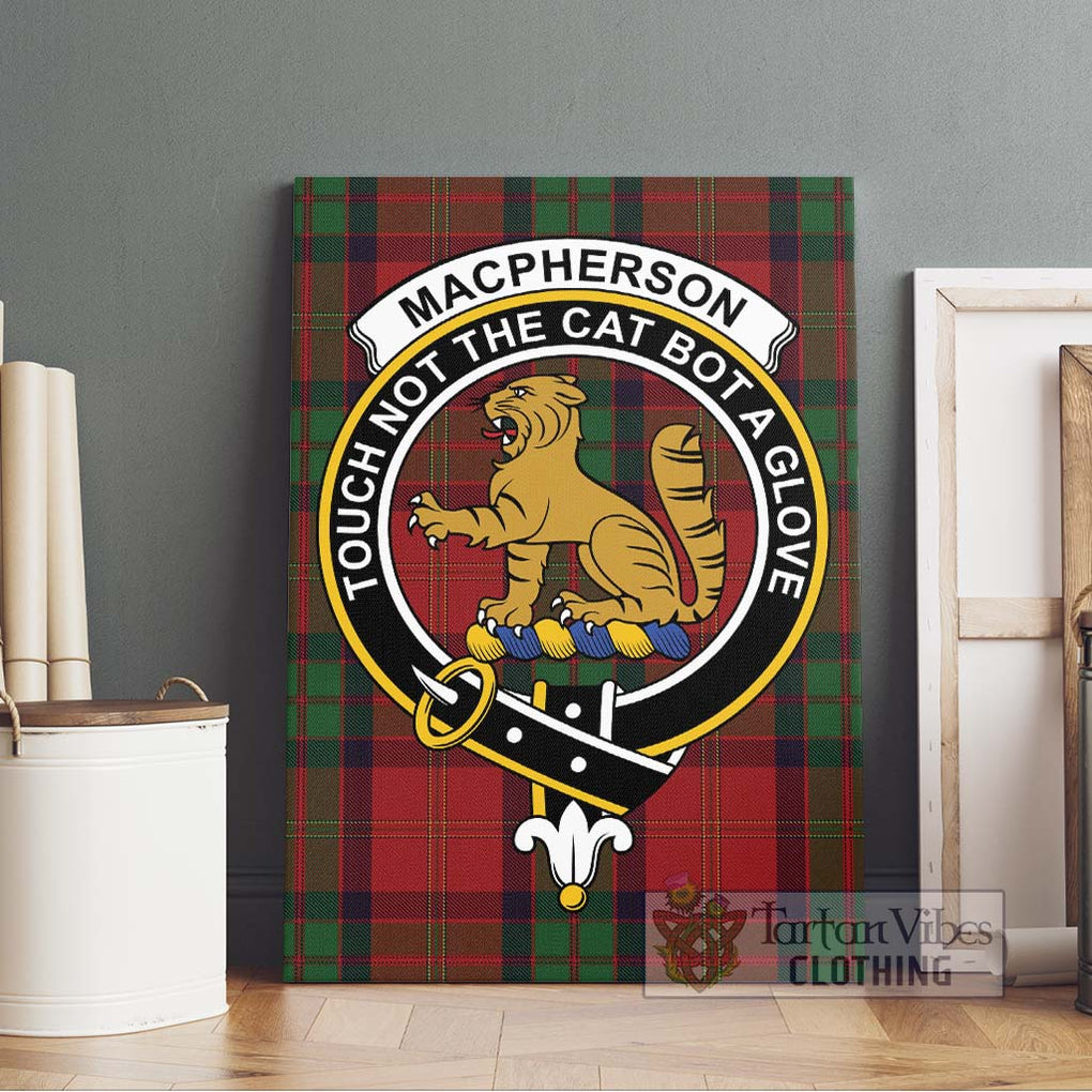 MacPherson of Cluny Tartan Canvas Print Wall Art with Family Crest Without Frame - Tartan Vibes Clothing