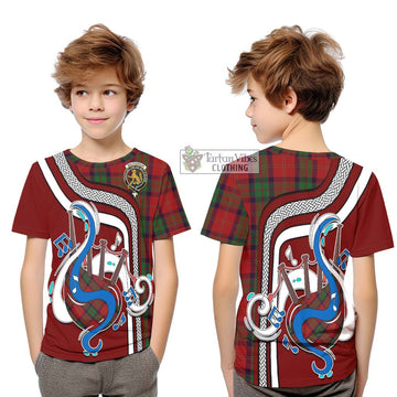 MacPherson of Cluny Tartan Kid T-Shirt with Epic Bagpipe Style