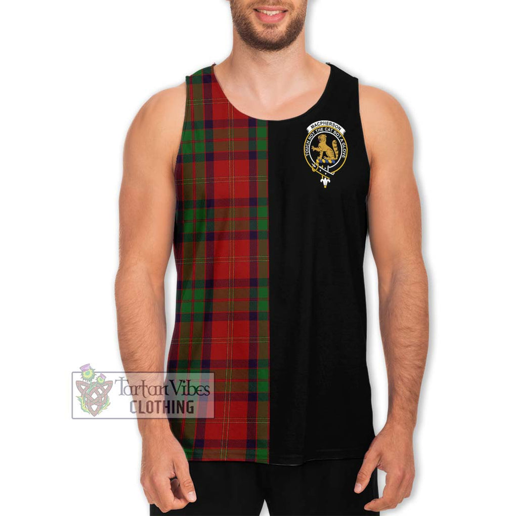 MacPherson of Cluny Tartan Men's Tank Top with Family Crest and Half Of Me Style Men - Tartanvibesclothing Shop