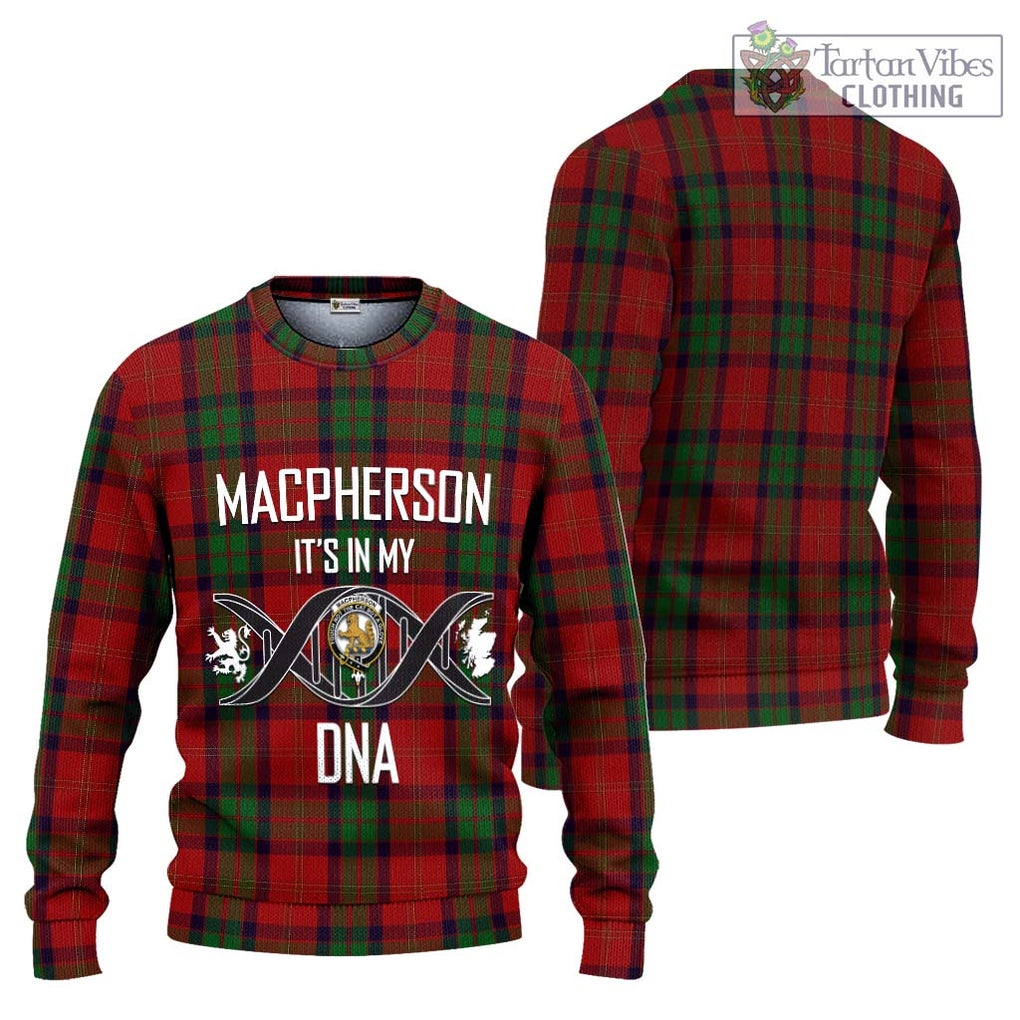 MacPherson of Cluny Tartan Knitted Sweater with Family Crest DNA In Me Style Unisex - Tartanvibesclothing Shop