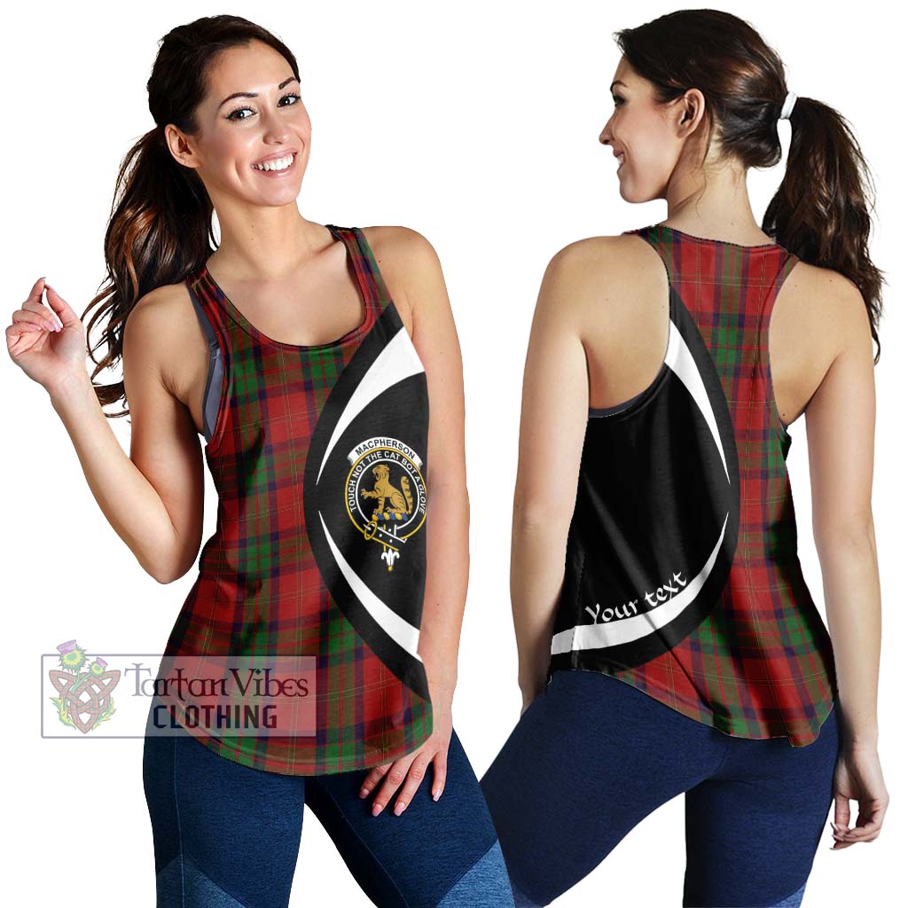 MacPherson of Cluny Tartan Women's Racerback Tanks with Family Crest Circle Style 4XL - Tartan Vibes Clothing