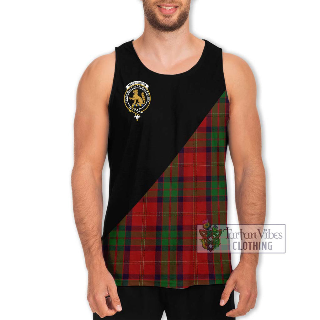 MacPherson of Cluny Tartan Men's Tank Top with Family Crest and Military Logo Style Men - Tartanvibesclothing Shop