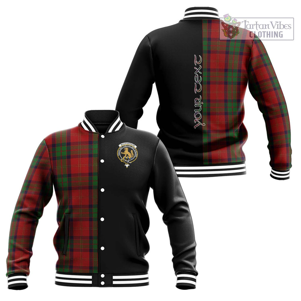 MacPherson of Cluny Tartan Baseball Jacket with Family Crest and Half Of Me Style Unisex - Tartanvibesclothing Shop