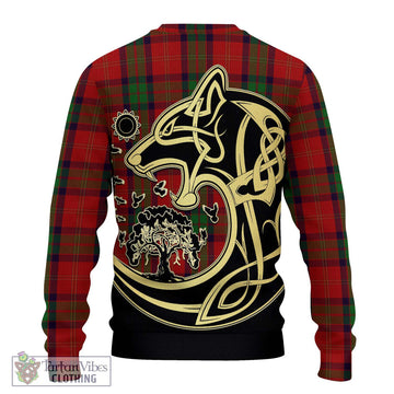 MacPherson of Cluny Tartan Ugly Sweater with Family Crest Celtic Wolf Style