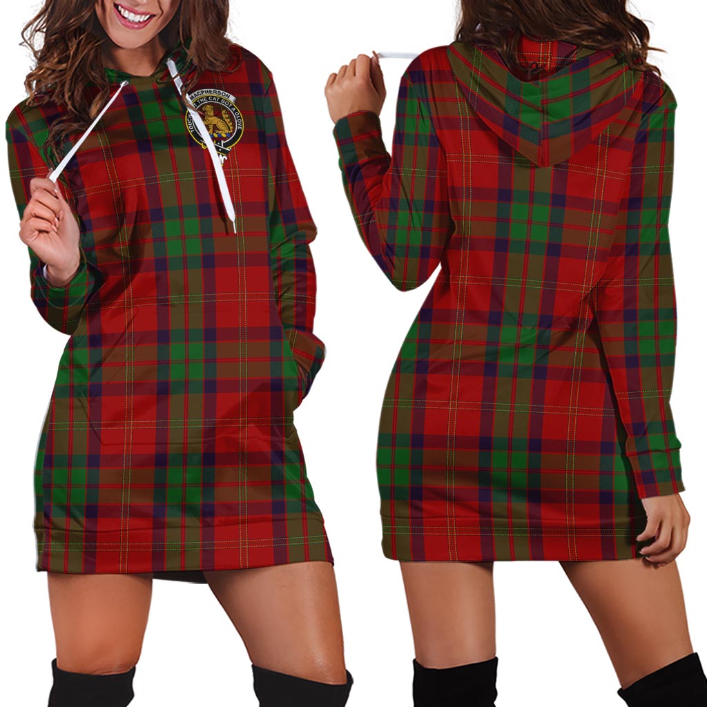 MacPherson of Cluny Tartan Hoodie Dress with Family Crest - Tartan Vibes Clothing