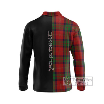 MacPherson of Cluny Tartan Long Sleeve Polo Shirt with Family Crest and Half Of Me Style