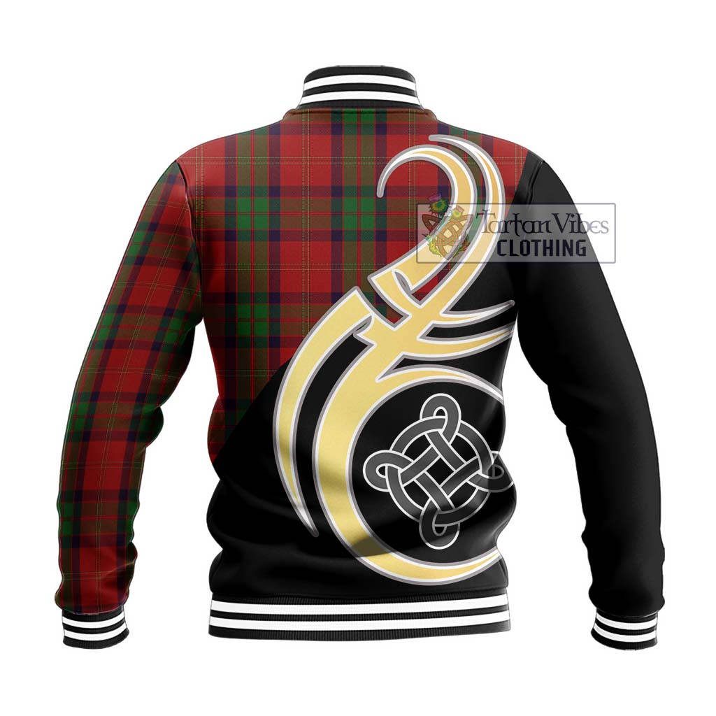 MacPherson of Cluny Tartan Baseball Jacket with Family Crest and Celtic Symbol Style - Tartan Vibes Clothing