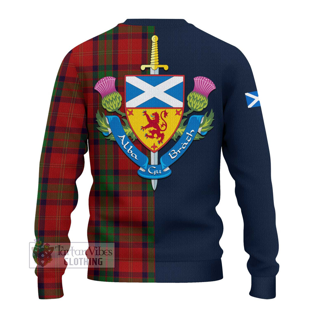 Tartan Vibes Clothing MacPherson of Cluny Tartan Knitted Sweater with Scottish Lion Royal Arm Half Style