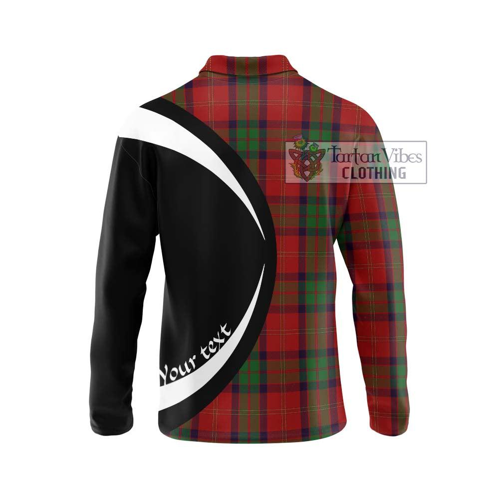 MacPherson of Cluny Tartan Long Sleeve Polo Shirt with Family Crest Circle Style - Tartan Vibes Clothing