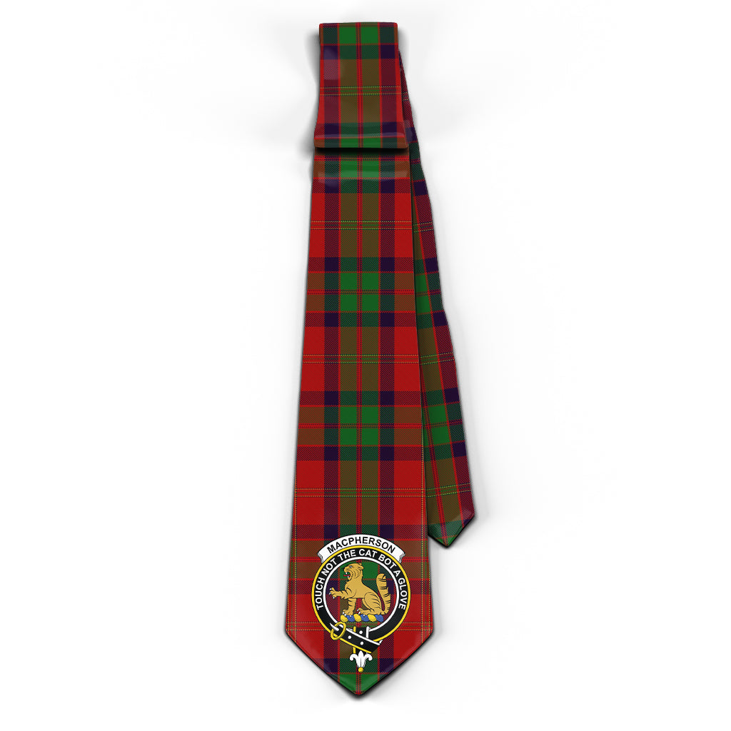 MacPherson of Cluny Tartan Classic Necktie with Family Crest - Tartan Vibes Clothing