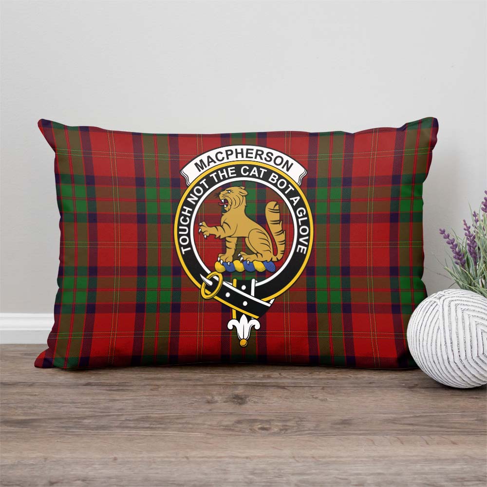 MacPherson of Cluny Tartan Pillow Cover with Family Crest Rectangle Pillow Cover - Tartanvibesclothing