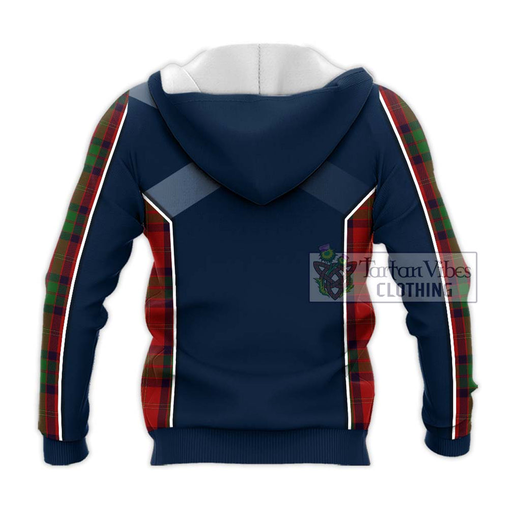 MacPherson of Cluny Tartan Knitted Hoodie with Family Crest and Lion Rampant Vibes Sport Style - Tartan Vibes Clothing