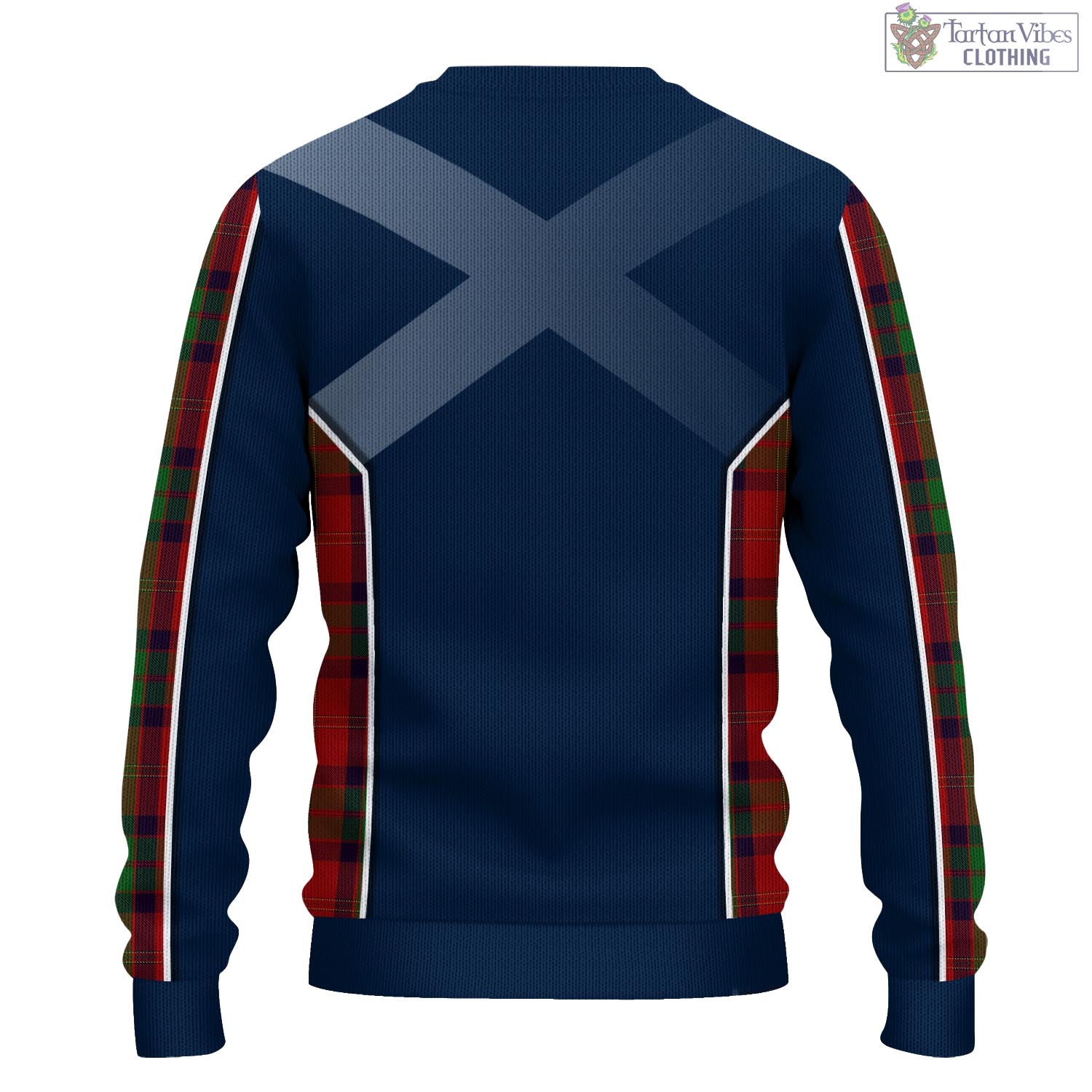 Tartan Vibes Clothing MacPherson of Cluny Tartan Knitted Sweatshirt with Family Crest and Scottish Thistle Vibes Sport Style