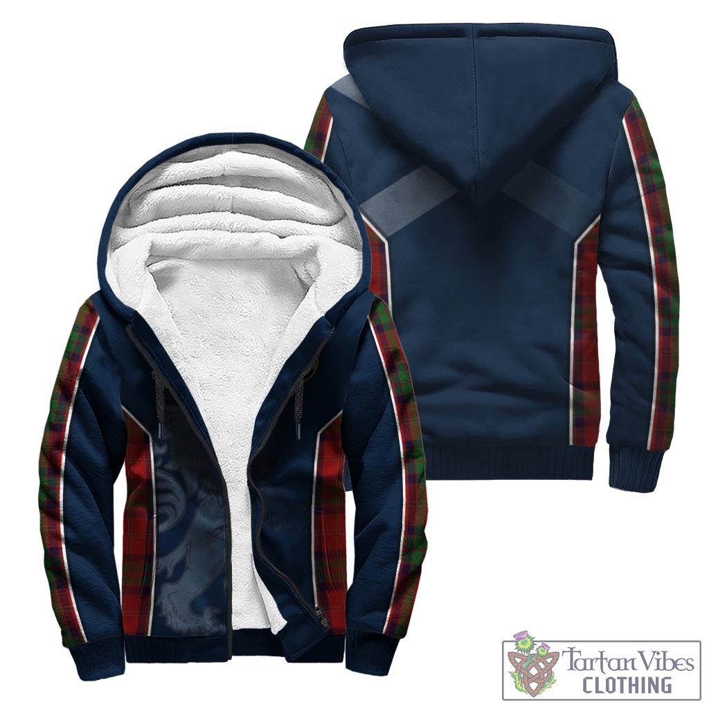 Tartan Vibes Clothing MacPherson of Cluny Tartan Sherpa Hoodie with Family Crest and Lion Rampant Vibes Sport Style