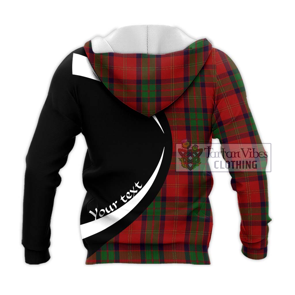 MacPherson of Cluny Tartan Knitted Hoodie with Family Crest Circle Style - Tartan Vibes Clothing