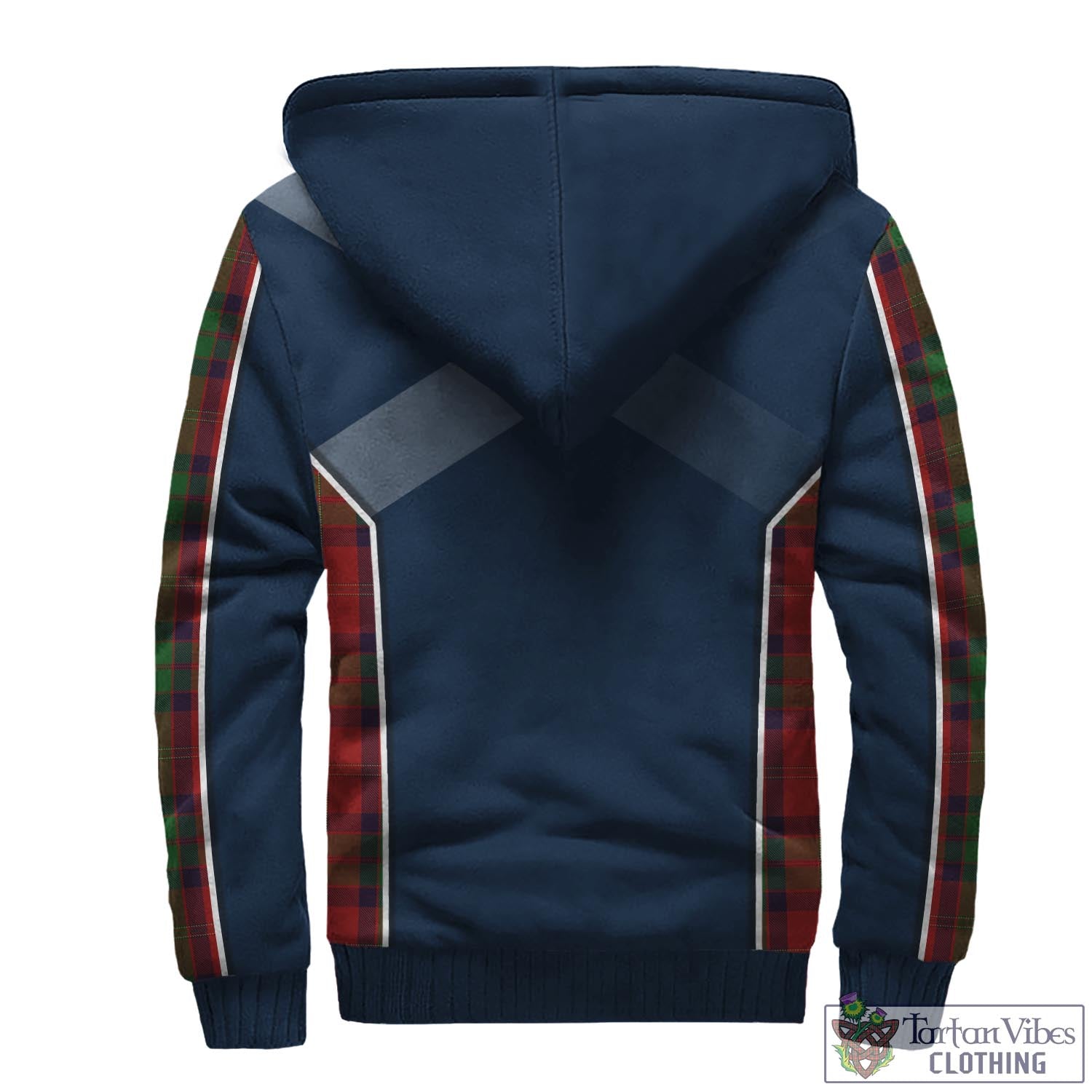 Tartan Vibes Clothing MacPherson of Cluny Tartan Sherpa Hoodie with Family Crest and Lion Rampant Vibes Sport Style