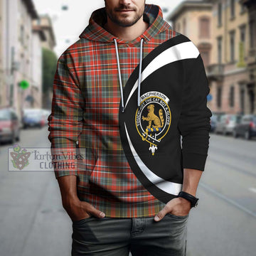 MacPherson Weathered Tartan Hoodie with Family Crest Circle Style