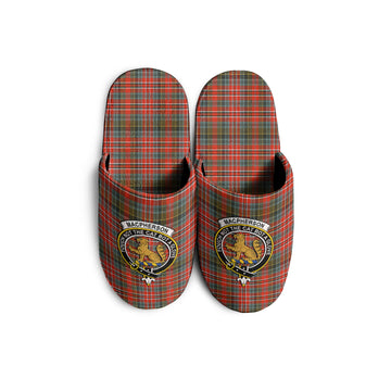 MacPherson Weathered Tartan Home Slippers with Family Crest