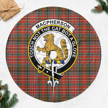 MacPherson Weathered Tartan Christmas Tree Skirt with Family Crest