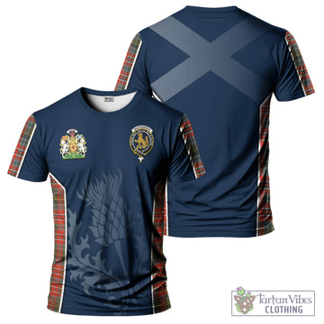 MacPherson Weathered Tartan T-Shirt with Family Crest and Scottish Thistle Vibes Sport Style