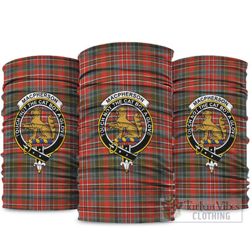 MacPherson Weathered Tartan Neck Gaiters, Tartan Bandanas, Tartan Head Band with Family Crest