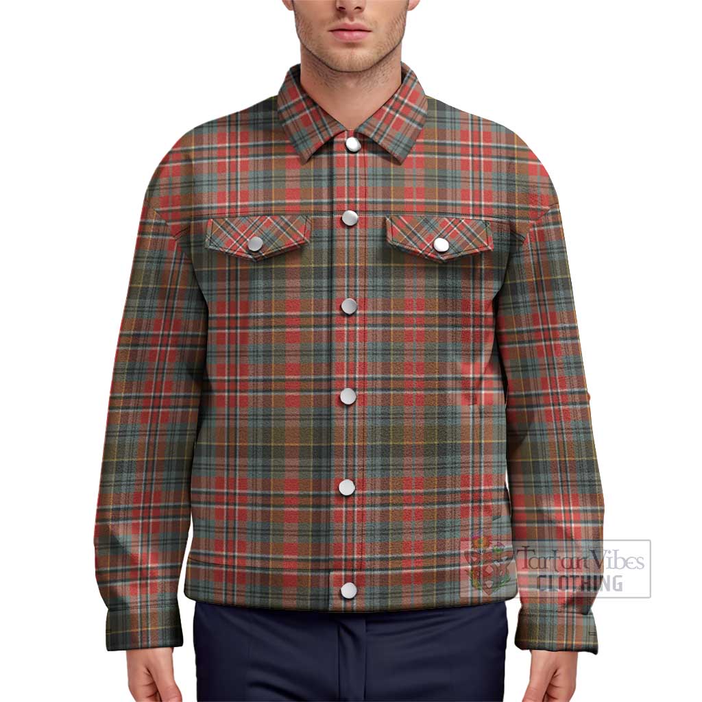 Tartan Vibes Clothing MacPherson Weathered Tartan Unisex Lapel Cotton Jacket