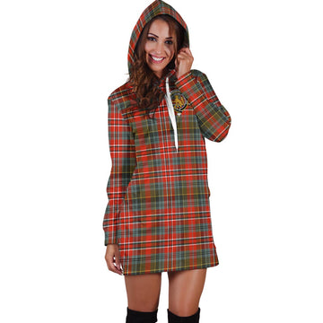 MacPherson Weathered Tartan Hoodie Dress with Family Crest