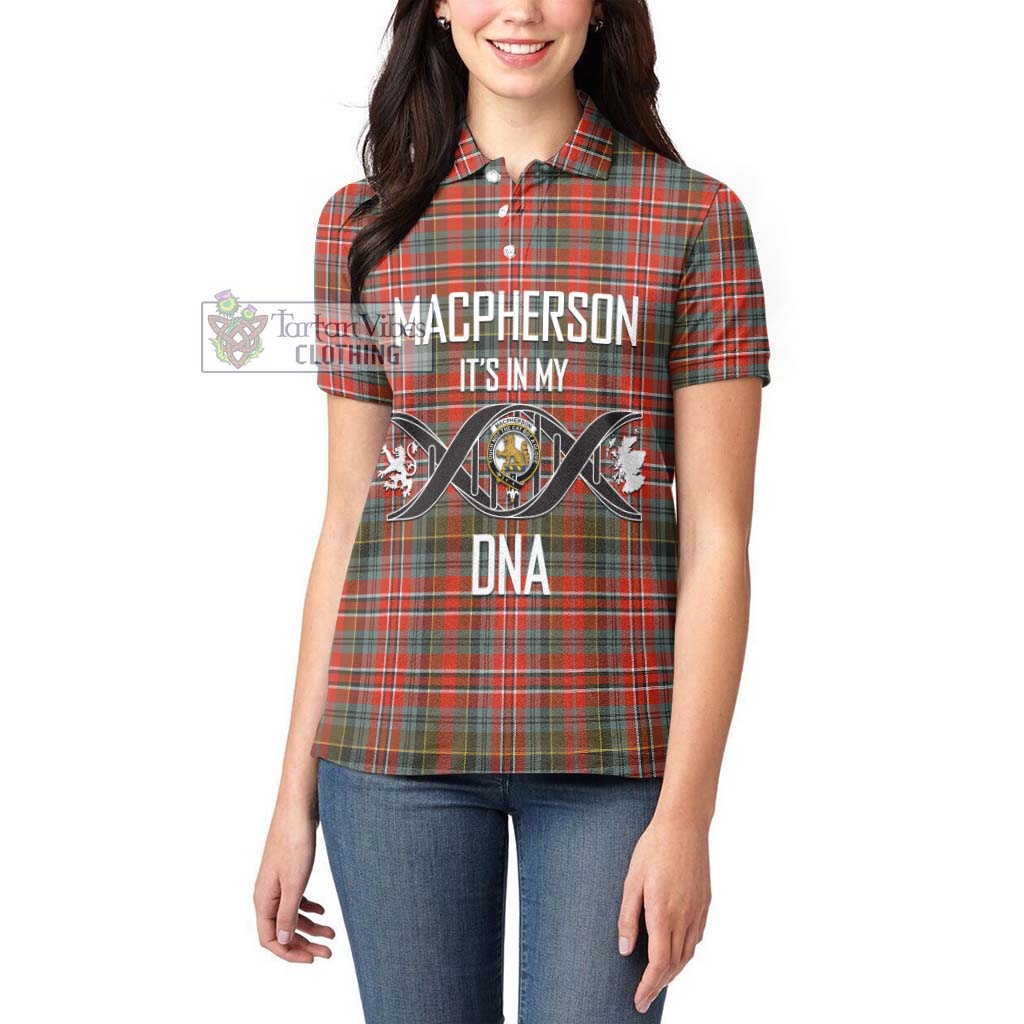 Tartan Vibes Clothing MacPherson Weathered Tartan Women's Polo Shirt with Family Crest DNA In Me Style