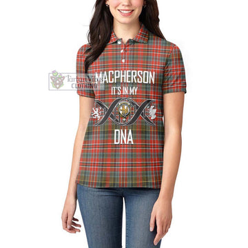 MacPherson Weathered Tartan Women's Polo Shirt with Family Crest DNA In Me Style