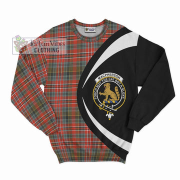 MacPherson Weathered Tartan Sweatshirt with Family Crest Circle Style