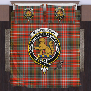 MacPherson Weathered Tartan Bedding Set with Family Crest