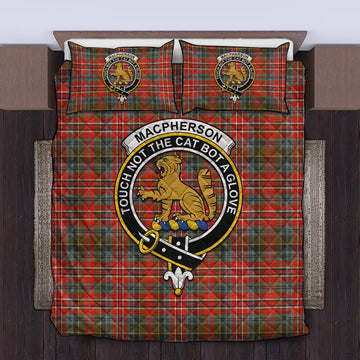MacPherson Weathered Tartan Quilt Bed Set with Family Crest