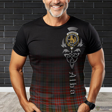 MacPherson Weathered Tartan T-Shirt Featuring Alba Gu Brath Family Crest Celtic Inspired